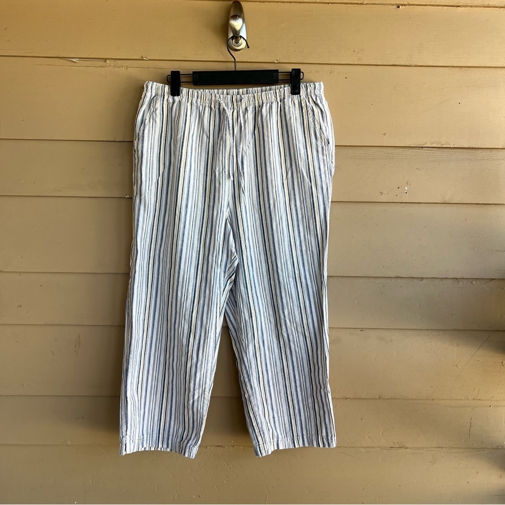 Classic Elements Striped Pull On Capri Pants - Si… - image 1